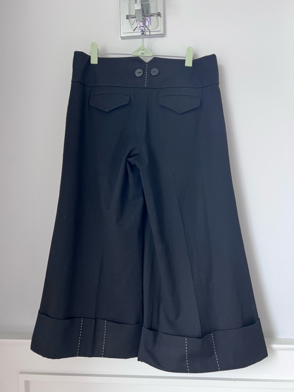 Women’s Black super wide cropped pants pants size 6 - Picture 4 of 13